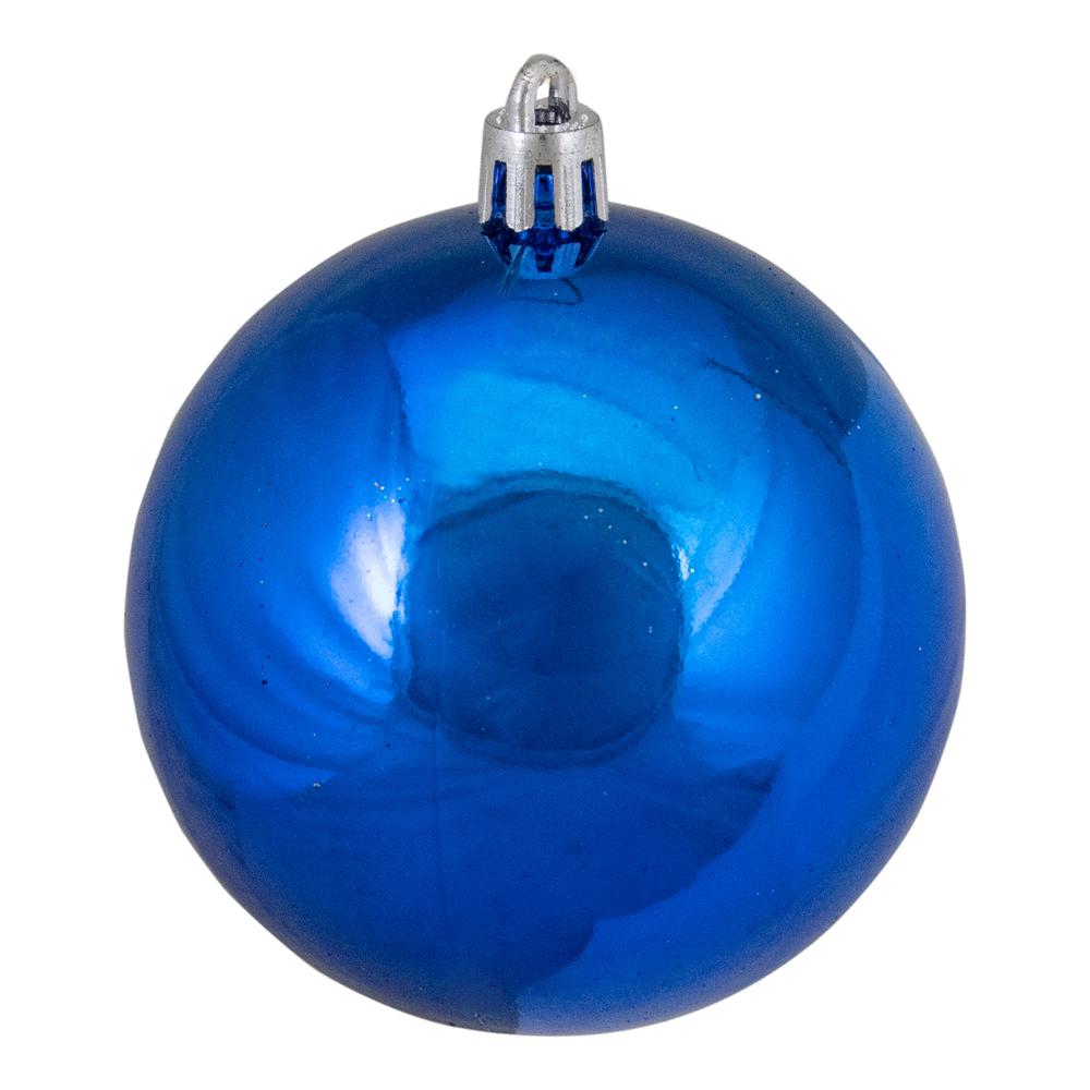 16ct Lavish Blue Shatterproof 4-Finish Christmas Ball Ornaments 3" (75mm). Picture 6