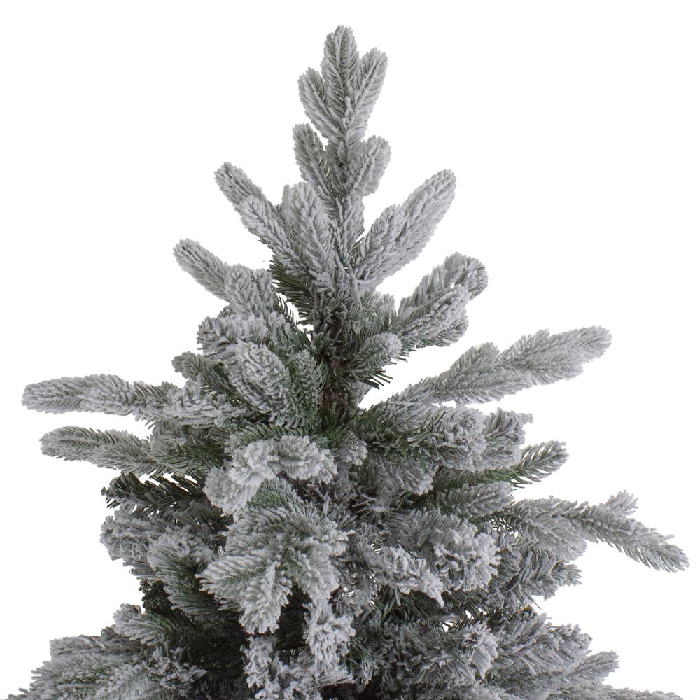 7.5' Flocked Saratoga Spruce Artificial Christmas Tree - Unlit. Picture 4