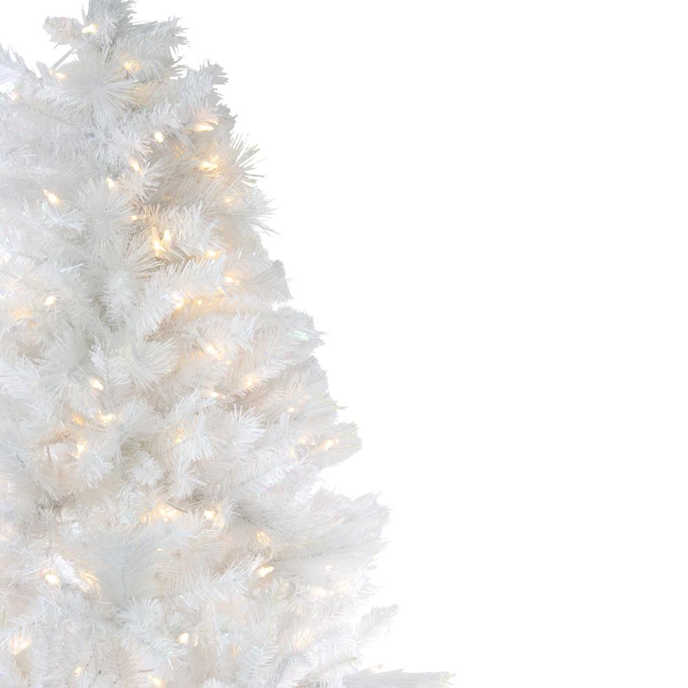 6.5' White Medium Pine Christmas Tree - Multi Function LED Lights. Picture 6