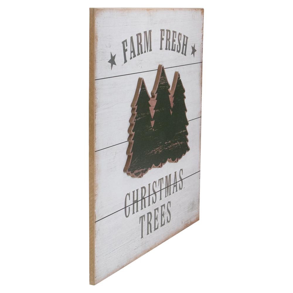 16" White Washed Farm Fresh Christmas Trees Wooden Wall Sign. Picture 6