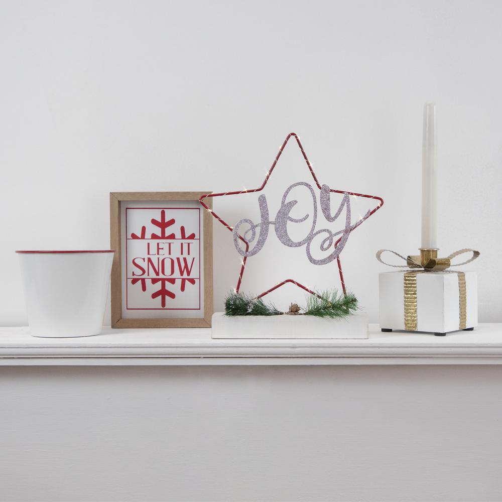 11" LED Lighted Star Silhouette Christmas Joy Sign. Picture 2
