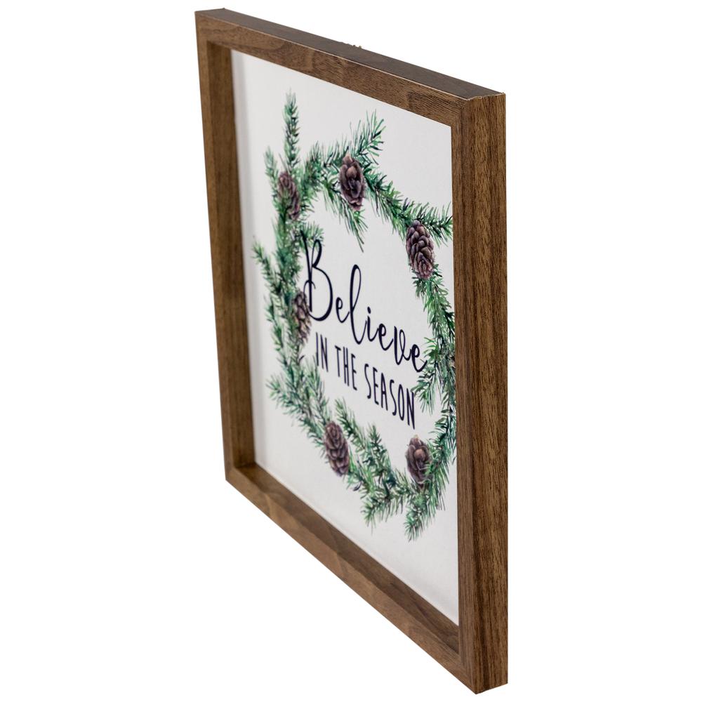 11.75" Framed Believe In The Season Christmas Wall Sign. Picture 6