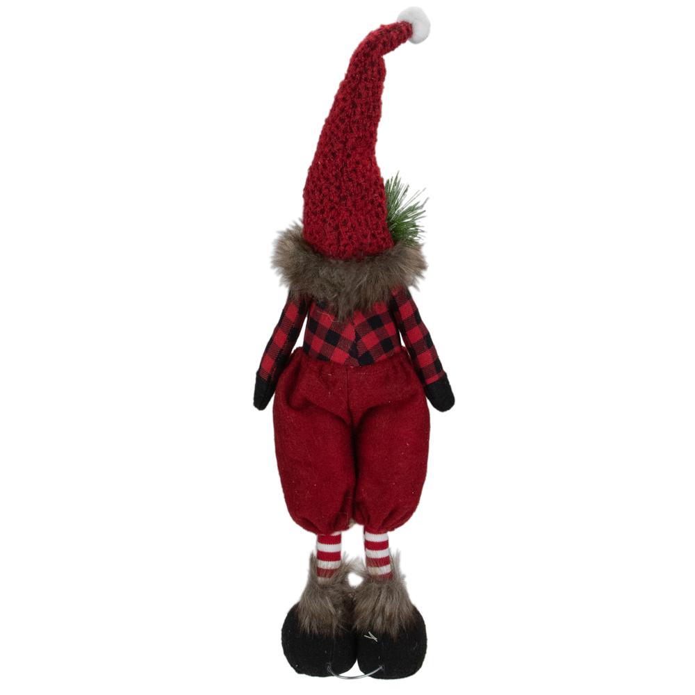 17" Red and Black Buffalo Plaid Gnome Christmas Figure. Picture 6