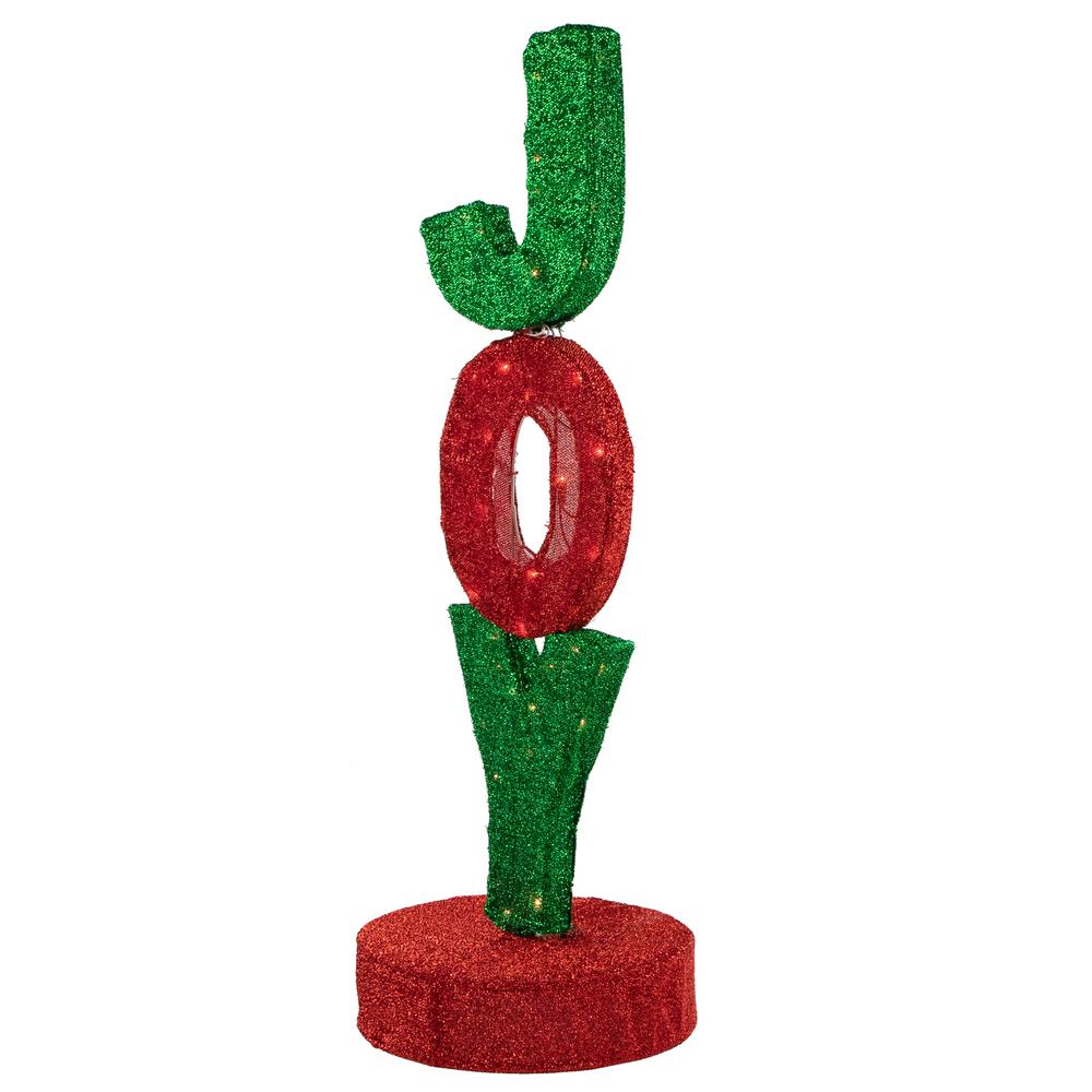 39" Lighted Red and Green 'Joy' Outdoor Christmas Sign. Picture 6