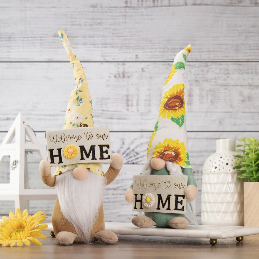 15.25" Spring Sunflower Hat Gnome with Home Sign. Picture 2