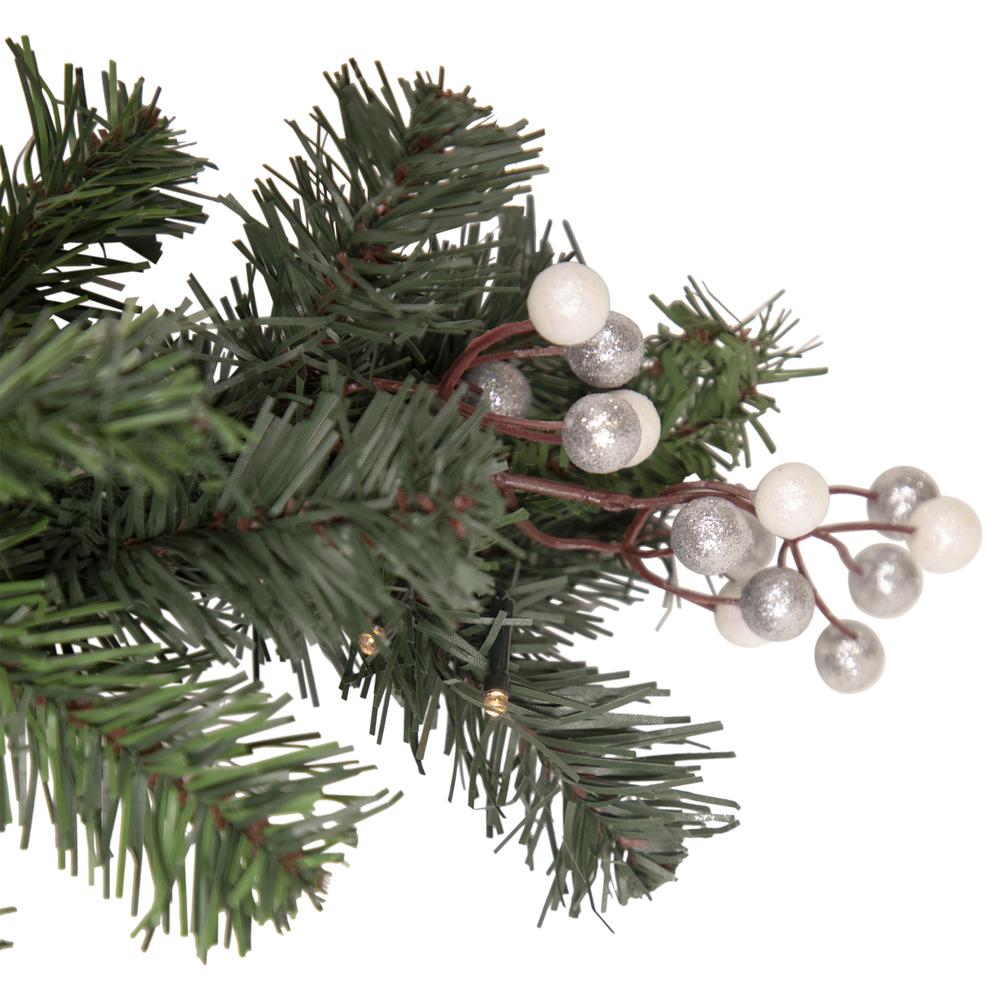6' x 10" Decorated Green Pine Artificial Christmas Garland Warm White LED Lights. Picture 3