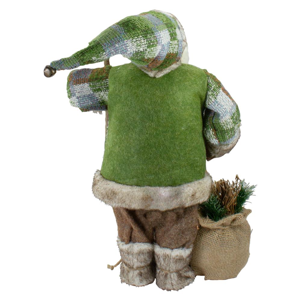 18" Standing Santa Christmas Figure Carrying a Welcome Sign. Picture 6