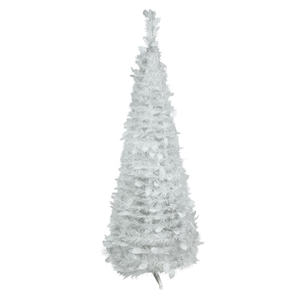 4' White Tinsel Pop-Up Artificial Christmas Tree  Unlit. Picture 1