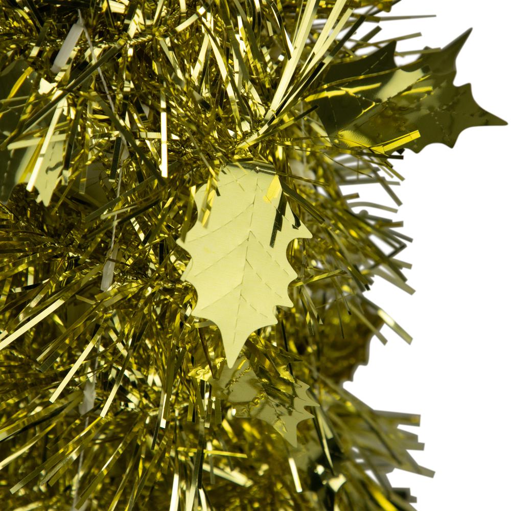 4' Gold Tinsel Pop-Up Artificial Christmas Tree  Unlit. Picture 3