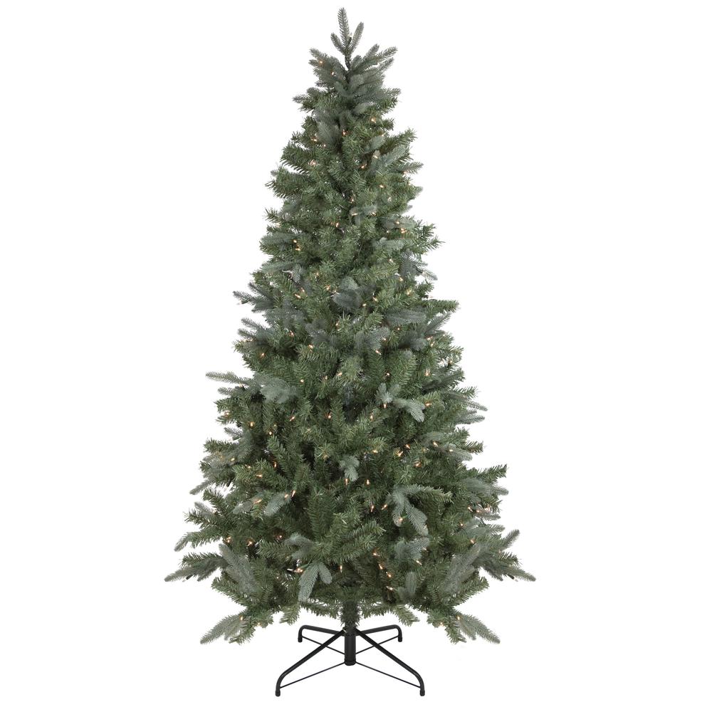 7.5' Pre-Lit Granville Fraser Fir Slim Artificial Christmas Tree  Clear Lights. Picture 1