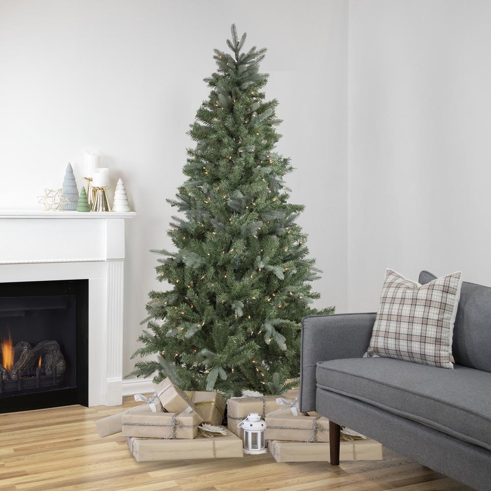 7.5' Pre-Lit Granville Fraser Fir Slim Artificial Christmas Tree  Clear Lights. Picture 2