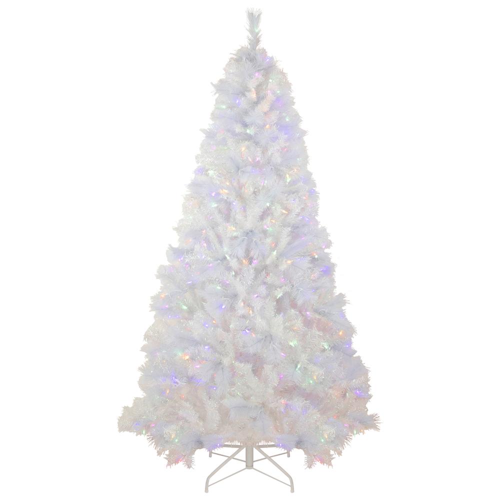 7.5' Pre-Lit Seneca White Spruce Artificial Christmas Tree  Dual Function LED Lights. Picture 2