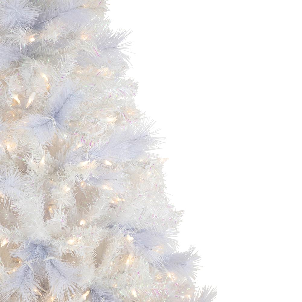 7.5' Pre-Lit Seneca White Spruce Artificial Christmas Tree  Dual Function LED Lights. Picture 4