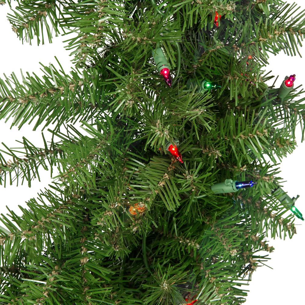 Pre-Lit Rockwood Pine Artificial Christmas Wreath  24-Inch  Multi Lights. Picture 2