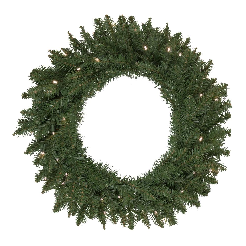 Pre-Lit Winona Fir Artificial Christmas Wreath  30-Inch  Warm White LED Lights. Picture 1