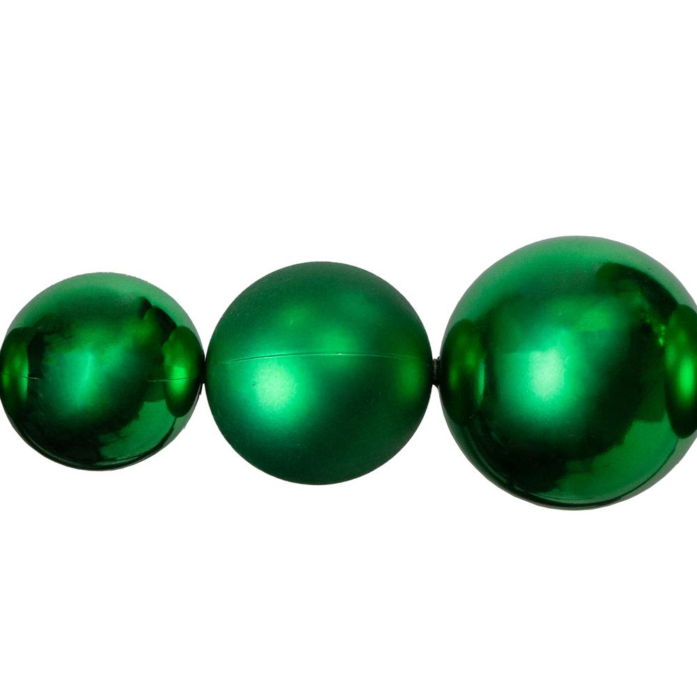 6' Green Shiny and Matte Shatterproof Ball Christmas Swag. Picture 6