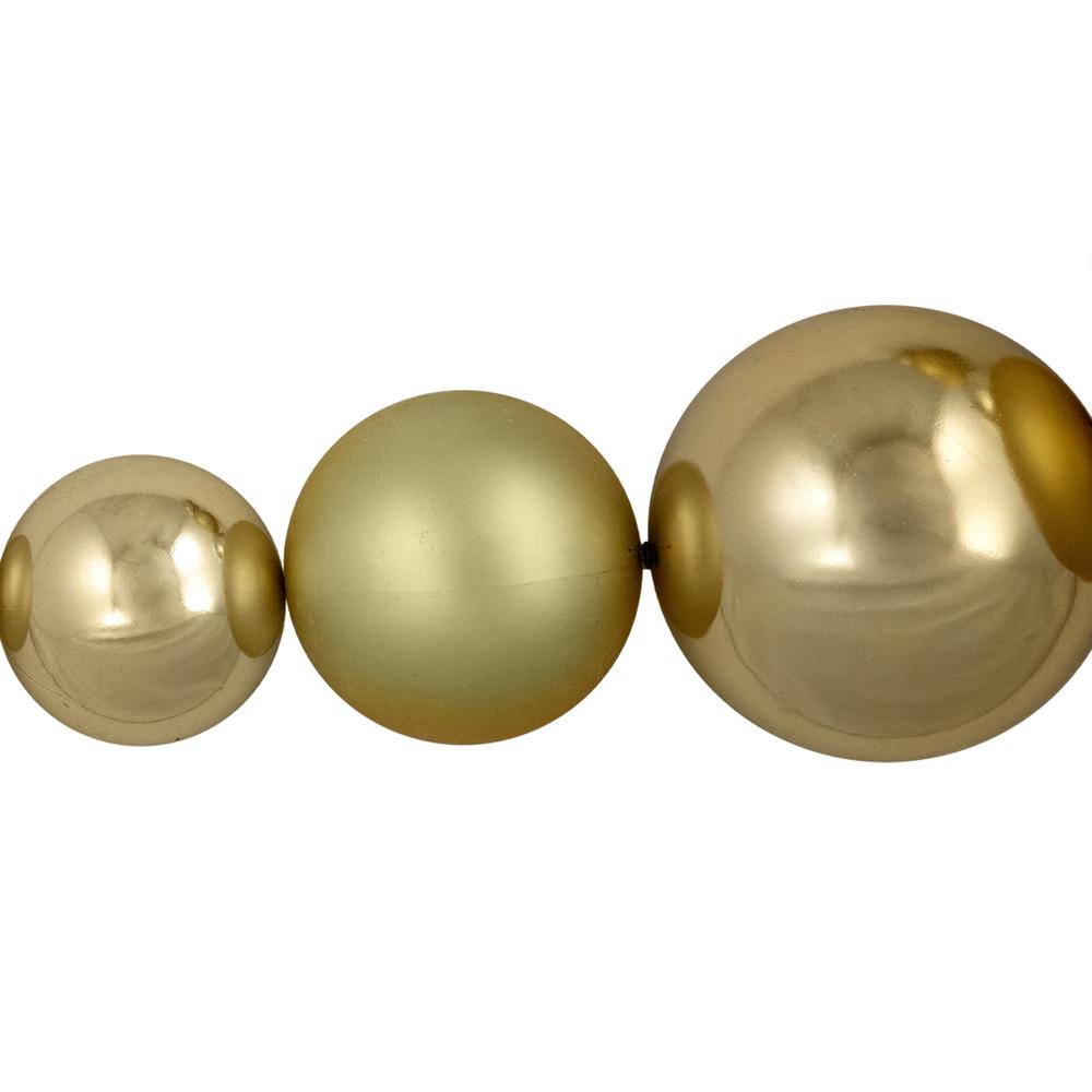 6' Gold Shiny and Matte Shatterproof Ball Christmas Swag. Picture 6