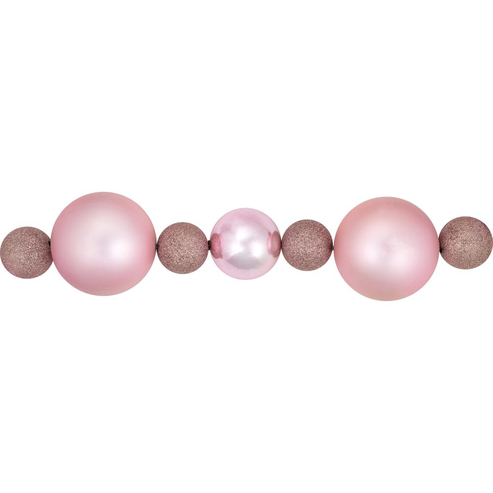 6' Pink Shatterproof Ball 3-Finish Christmas Garland. Picture 6