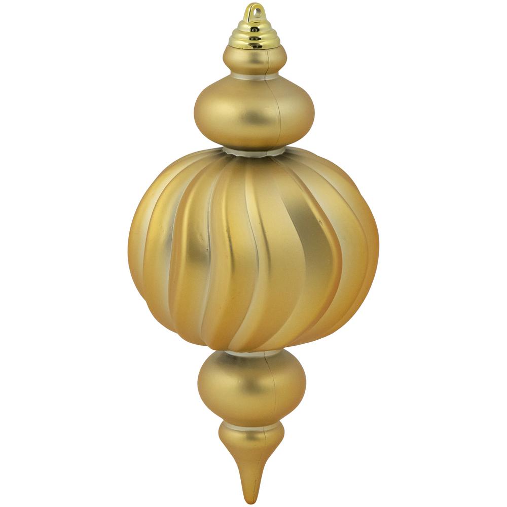 Set of 4 Gold 2-Finish Commercial Size Finial Christmas Ornaments 10". Picture 6