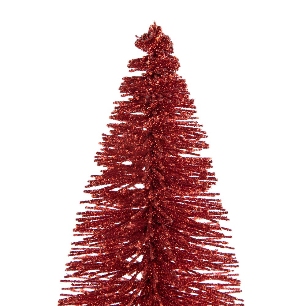15.5" Glittered Red and White Sisal Tabletop Christmas Tree. Picture 6