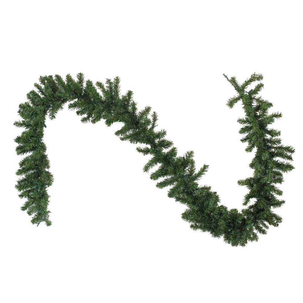 9' x 10" PreLit LED Canadian Pine Artificial Christmas Garland, Clear Lights. Picture 1