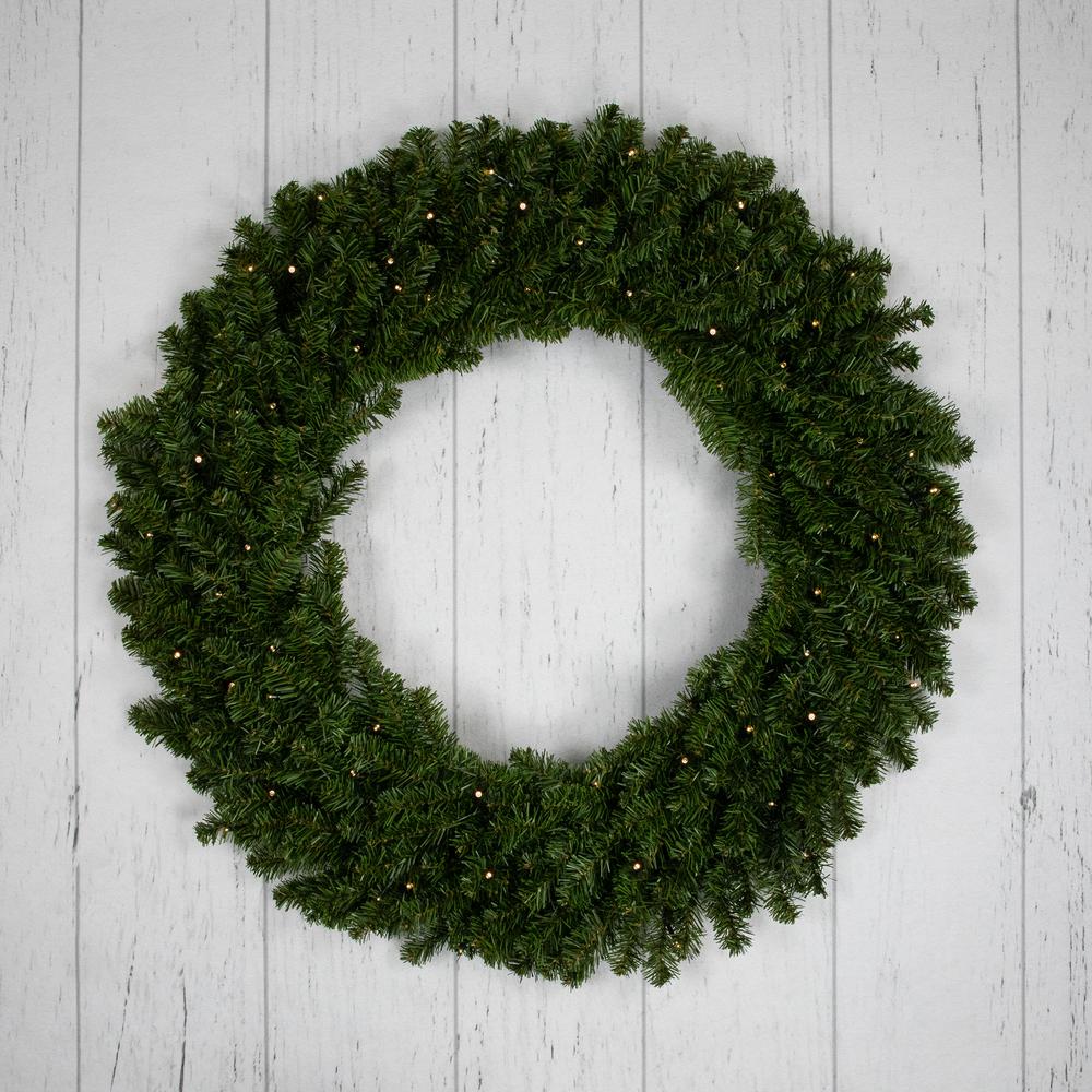 Canadian Pine Artificial Christmas Double Wreath 36-Inch Clear LED Lights. Picture 6