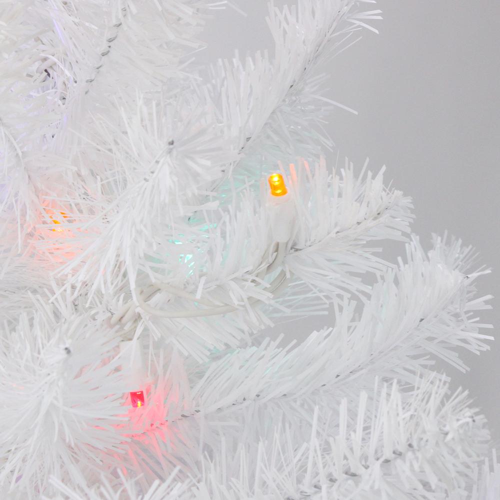 2' Pre-Lit Medium Frosted Artificial Christmas Tree - Multicolor Lights. Picture 2
