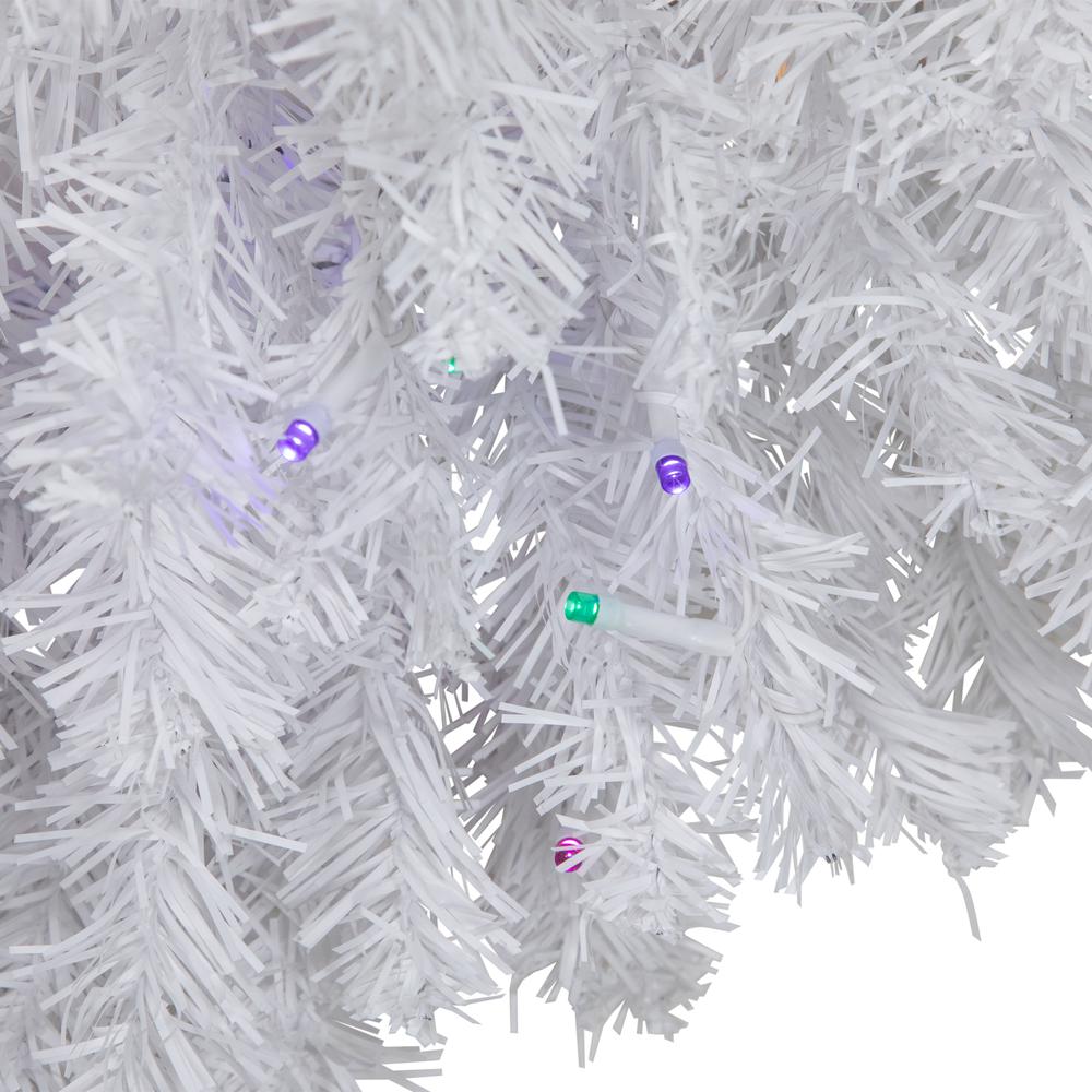 Pre-Lit White Pine LED Artificial Christmas Wreath - 36-Inch  Multicolor Lights. Picture 6