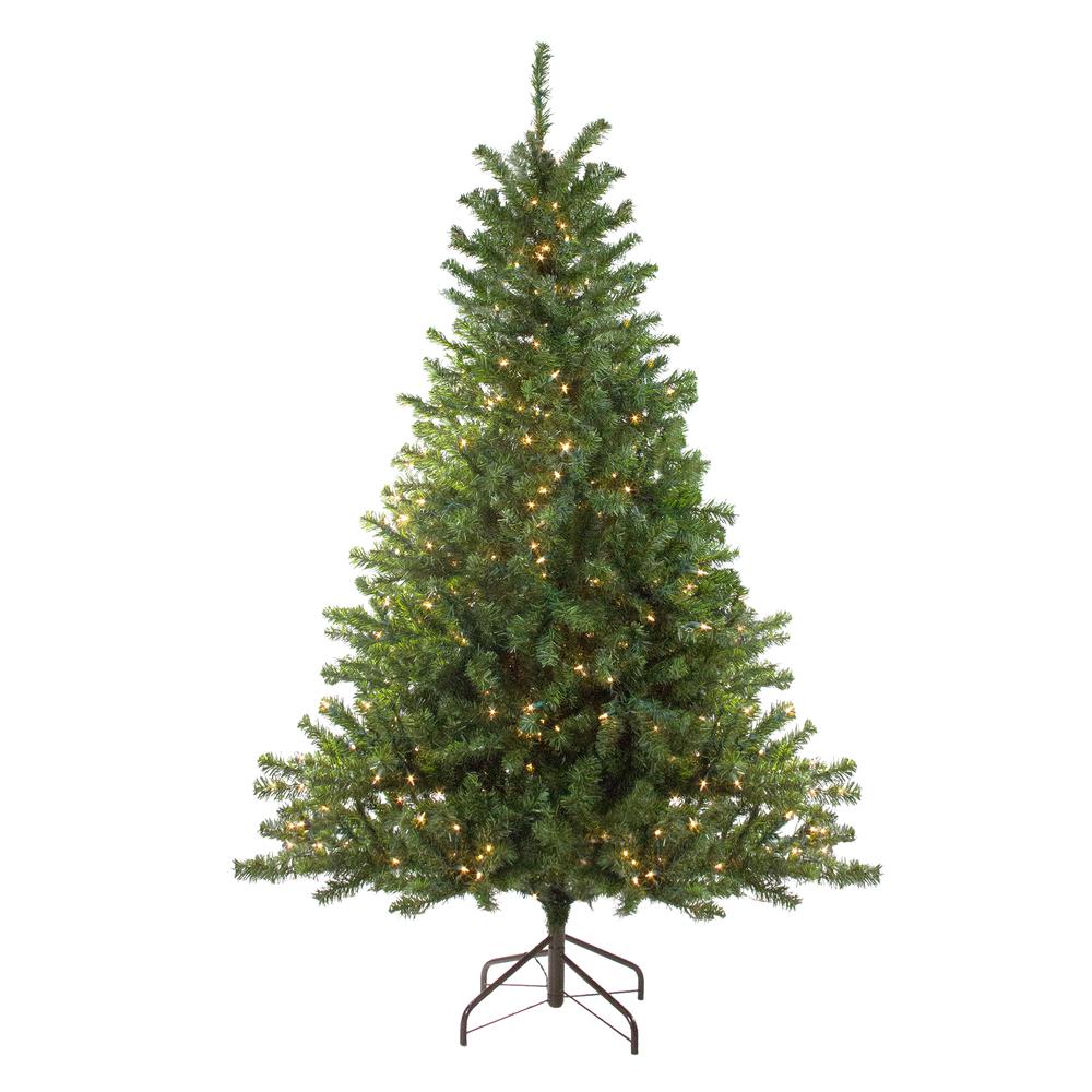 6' Pre-Lit Medium Canadian Pine Artificial Christmas Tree  Clear Lights. Picture 1