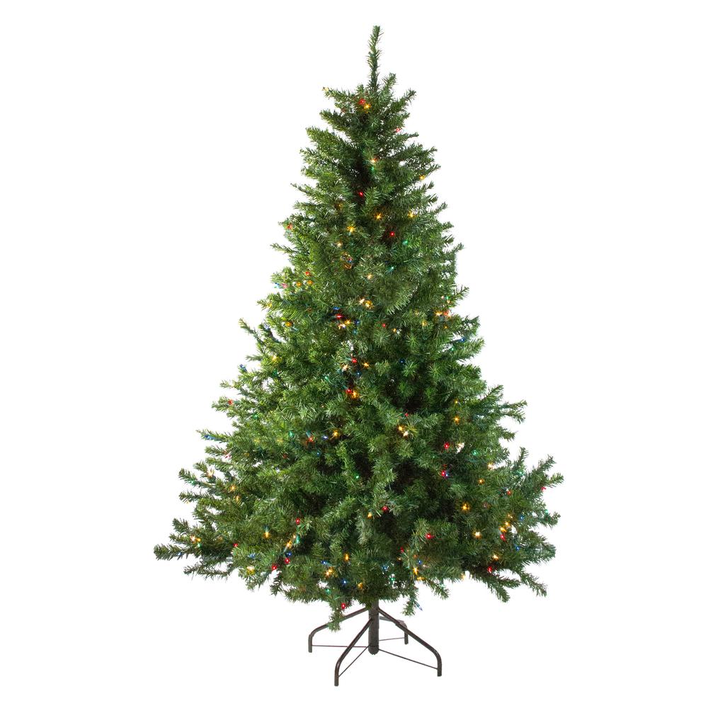 5' Pre-Lit Medium Canadian Pine Artificial Christmas Tree - Multicolor Lights. Picture 1