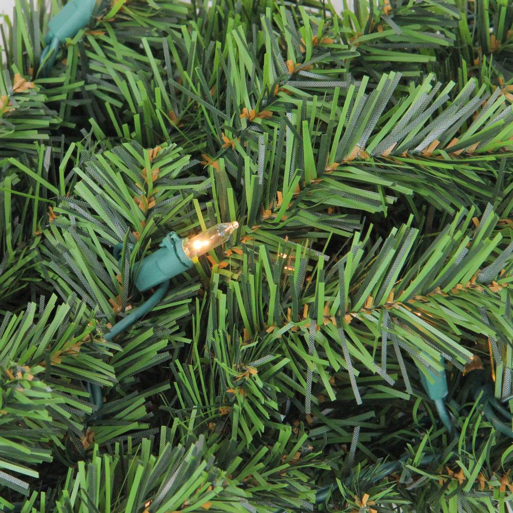 30" Pre-Lit Canadian Pine Artificial Christmas Teardrop Door Swag - Clear Lights. Picture 2