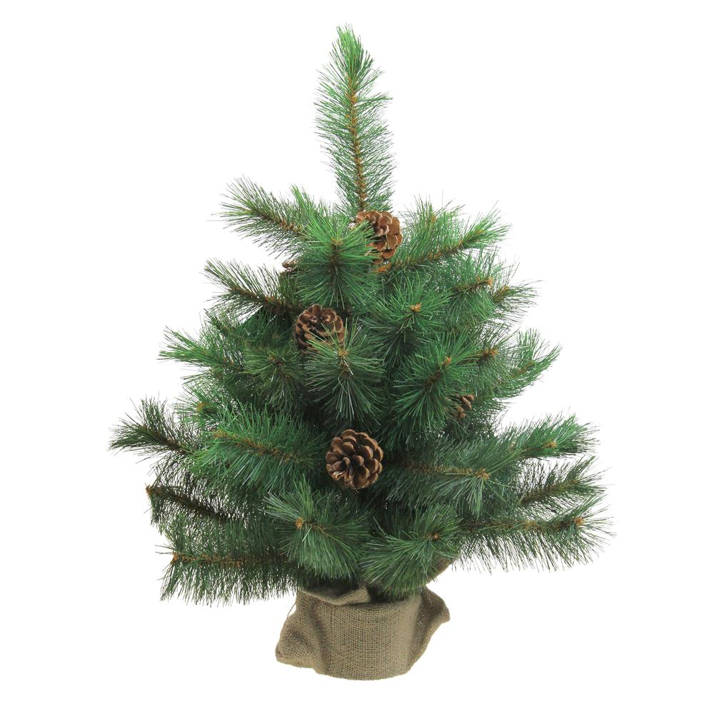 18" Medium Royal Oregon Pine Burlap Base Artificial Christmas Tree - Unlit. Picture 1