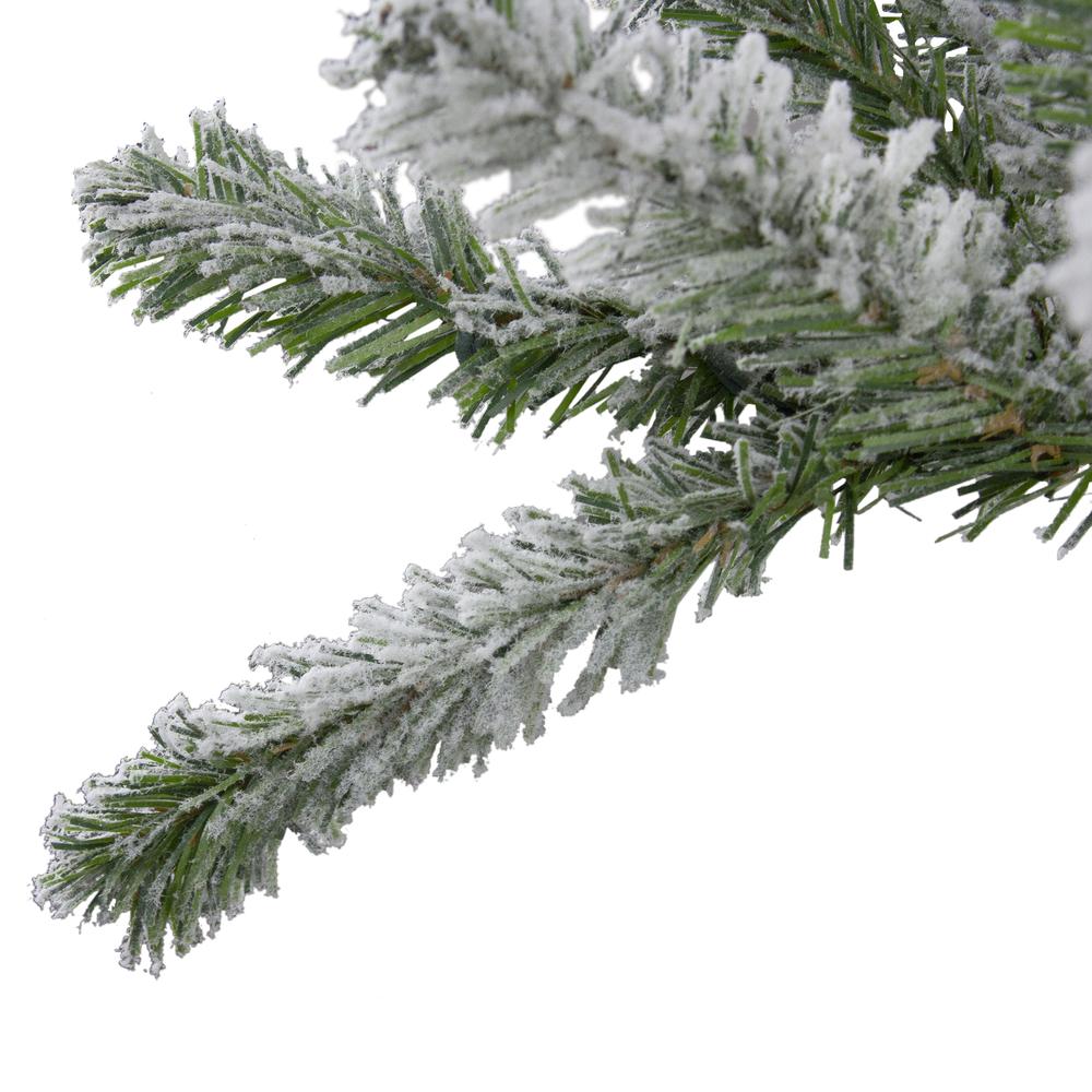 Set of 3 Slim Flocked Alpine Artificial Christmas Trees 6' - Unlit. Picture 2