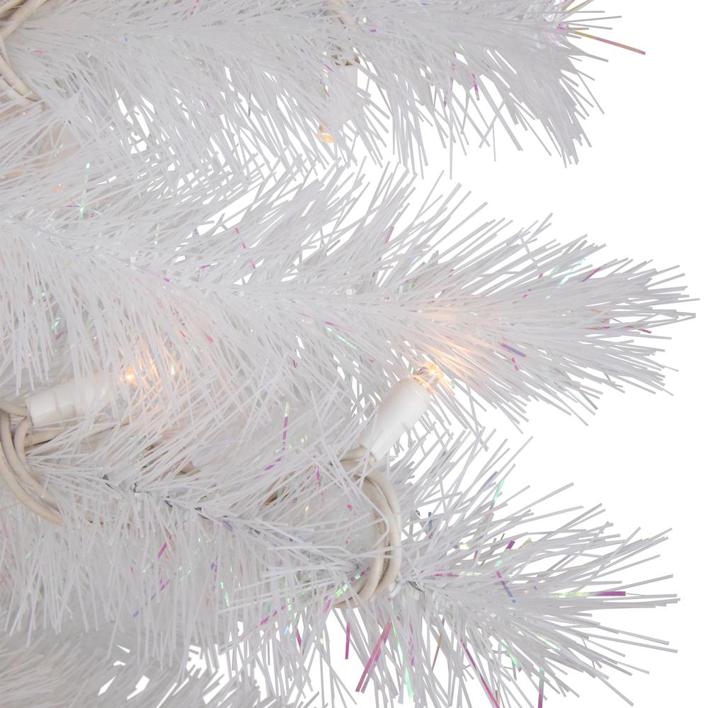 3' Pre-Lit White Alaskan Pine Artificial Christmas Tree  Warm White LED Lights. Picture 6