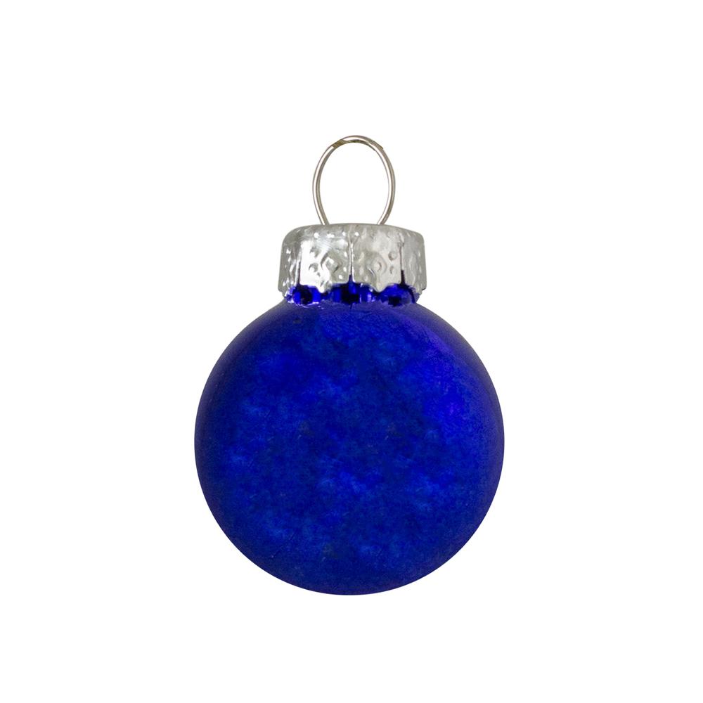 40ct Shiny and Matte Royal Blue and Silver Glass Ball Christmas Ornaments 2.5". Picture 6