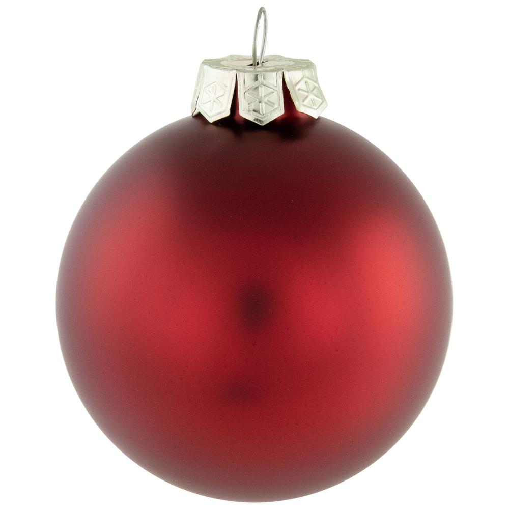 72ct Red and Gold Matte Glass Christmas Ball Ornaments 4" (100mm). Picture 6