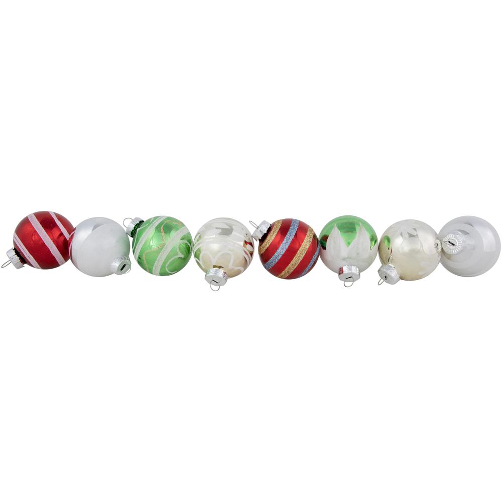 12ct Multi Color Vintage Design Glass Ball Christmas Ornaments 2.25" (55mm). Picture 6