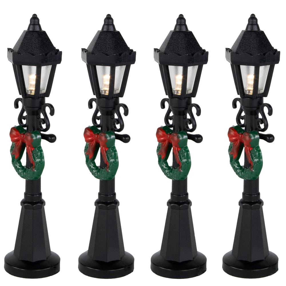 Set of 4 Lighted Street Lamps Christmas Village Display Pieces - 4.75". Picture 6