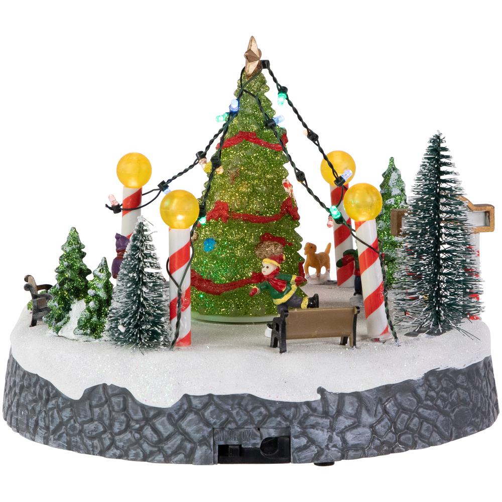 9" Animated and Musical Ice Skaters Christmas Scene LED Lighted Village Display. Picture 6