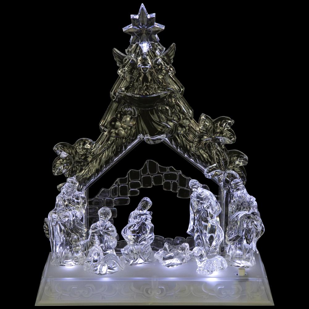 12" LED Lighted Nativity Scene in Stable Acrylic Christmas Decoration. Picture 6