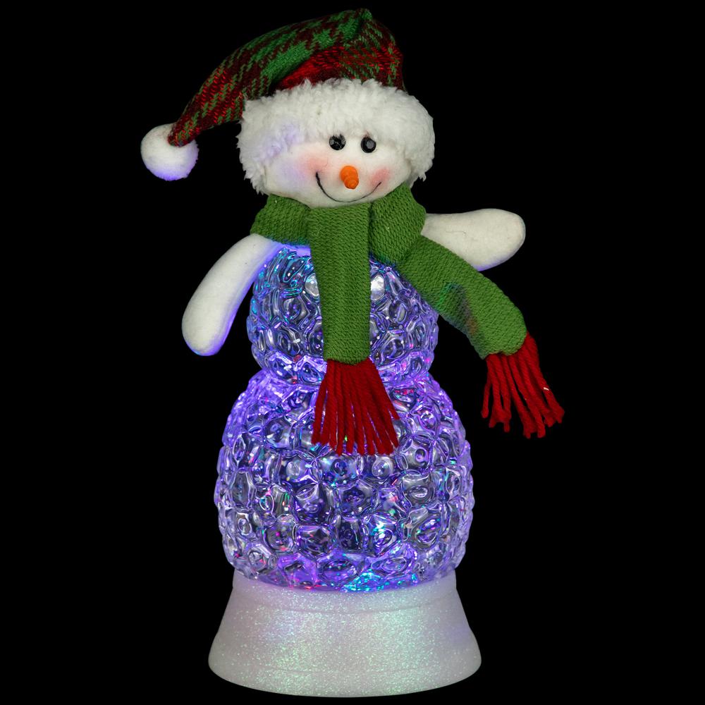 11" LED Multi-Color Lighted Acrylic Snowman Christmas Snow Globe. Picture 6