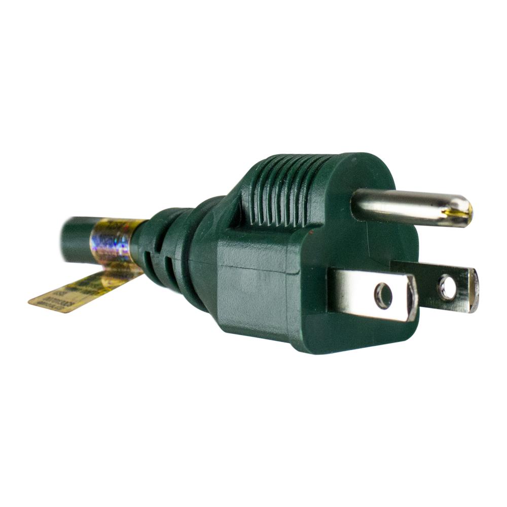 12ft Green 3-Prong Outdoor Commercial Extension Power Cord with Outlet Block. Picture 3