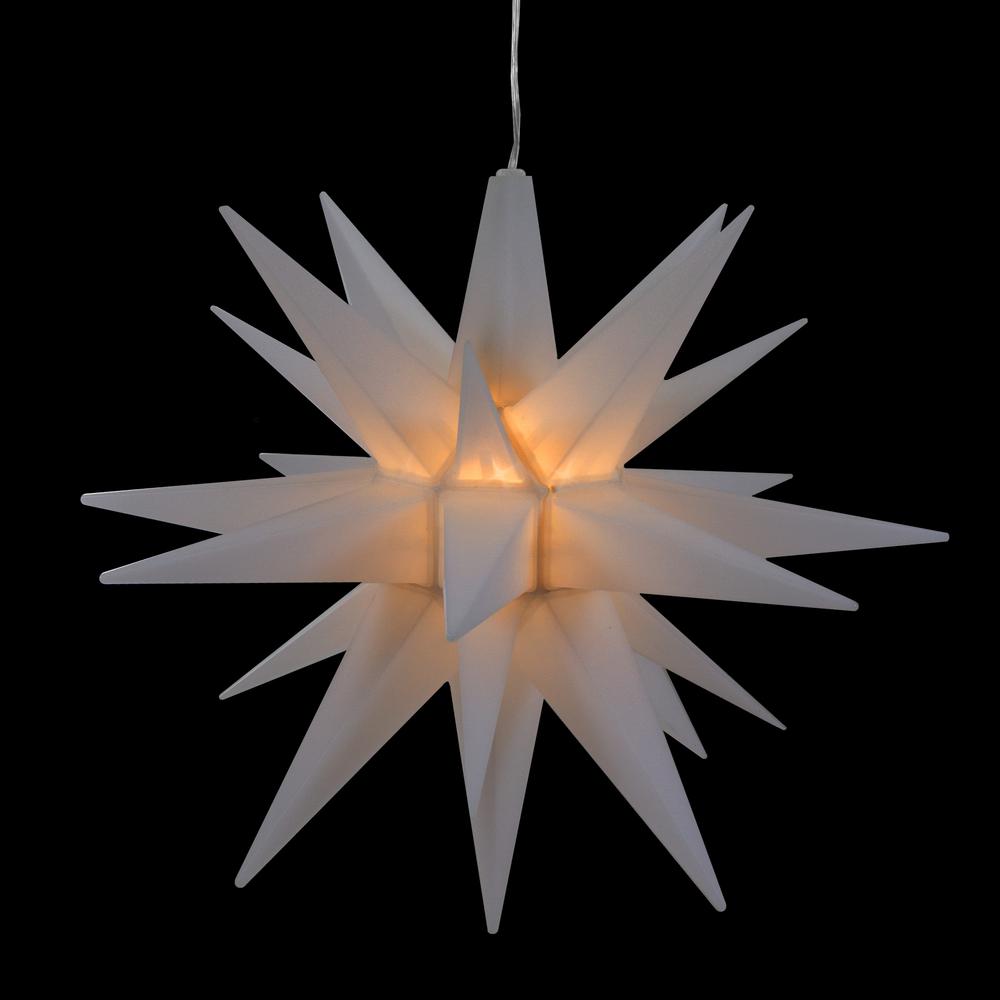 12" White LED Lighted Battery Operated Moravian Star Christmas Decoration. Picture 4