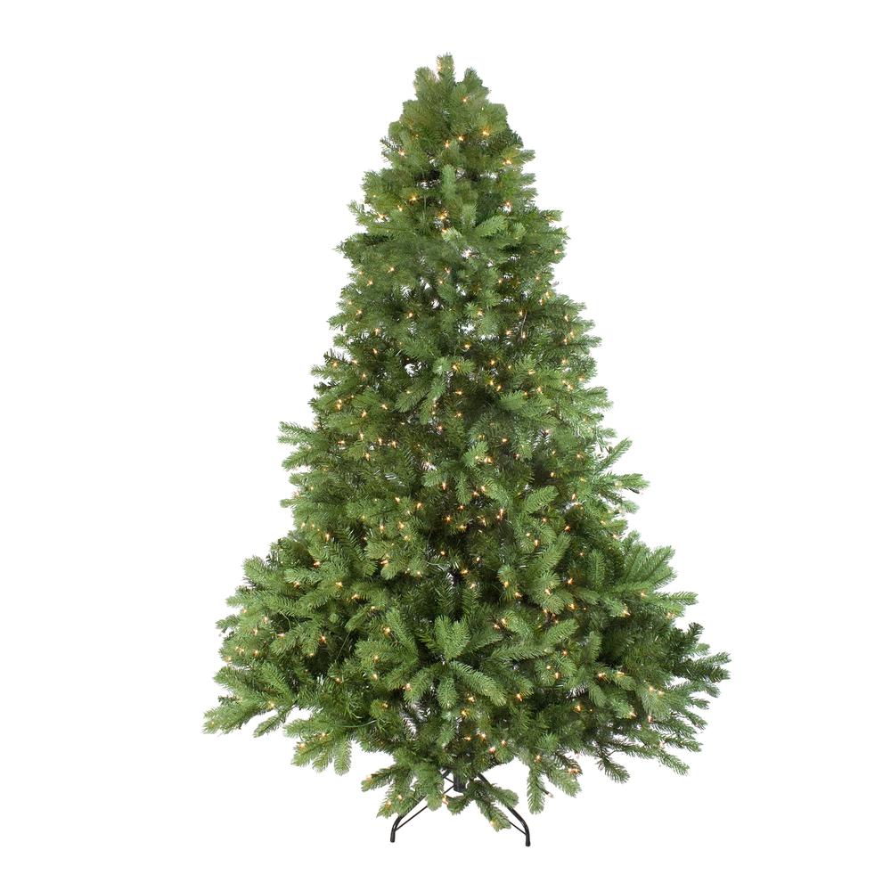 7.5' Pre-Lit Noble Fir Full Artificial Christmas Tree - Clear Lights. Picture 1