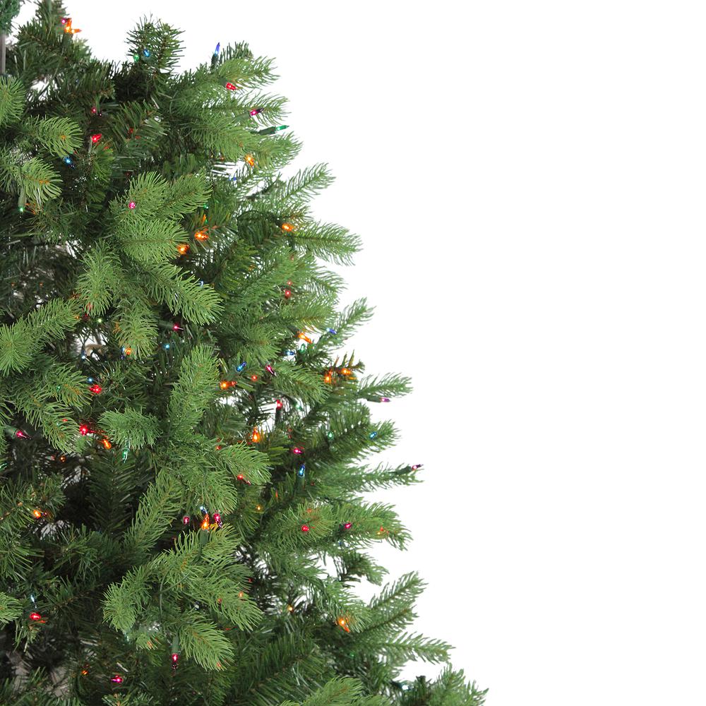 7.5' Pre-Lit Noble Fir Full Artificial Christmas Tree - Multi-Color Lights. Picture 3