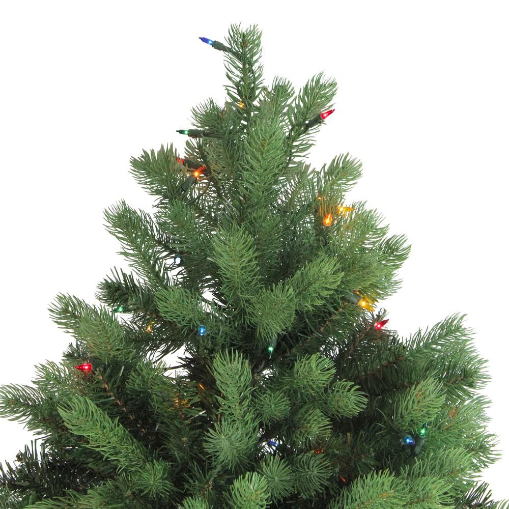 7.5' Pre-Lit Noble Fir Full Artificial Christmas Tree - Multi-Color Lights. Picture 2