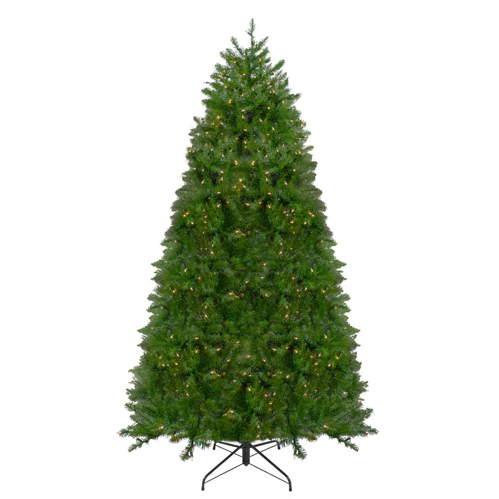 12' PreLit Northern Pine Full Artificial Christmas Tree, Clear Lights. Picture 1