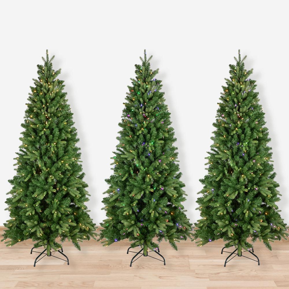 Frasier Fir Slim Christmas Tree - 6.5' - Dual Color LED Lights. Picture 1