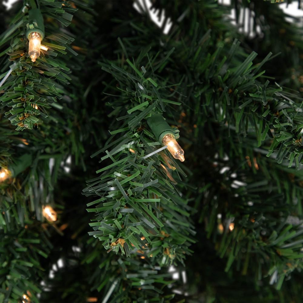 3' Buffalo Fir Artificial Christmas Wall or Door Tree Clear AlwaysLit Lights. Picture 6
