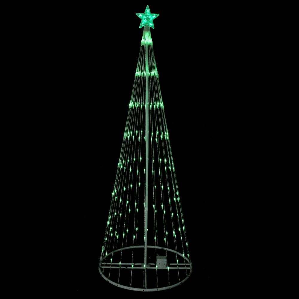 12' Green LED Lighted Show Cone Christmas Tree Outdoor Decoration. Picture 2